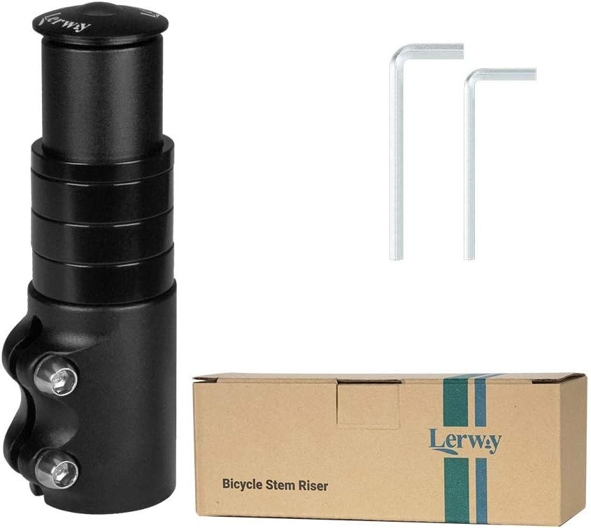 Adjustable Bike Stem Riser Extender in Black – Lightweight Aluminum Design