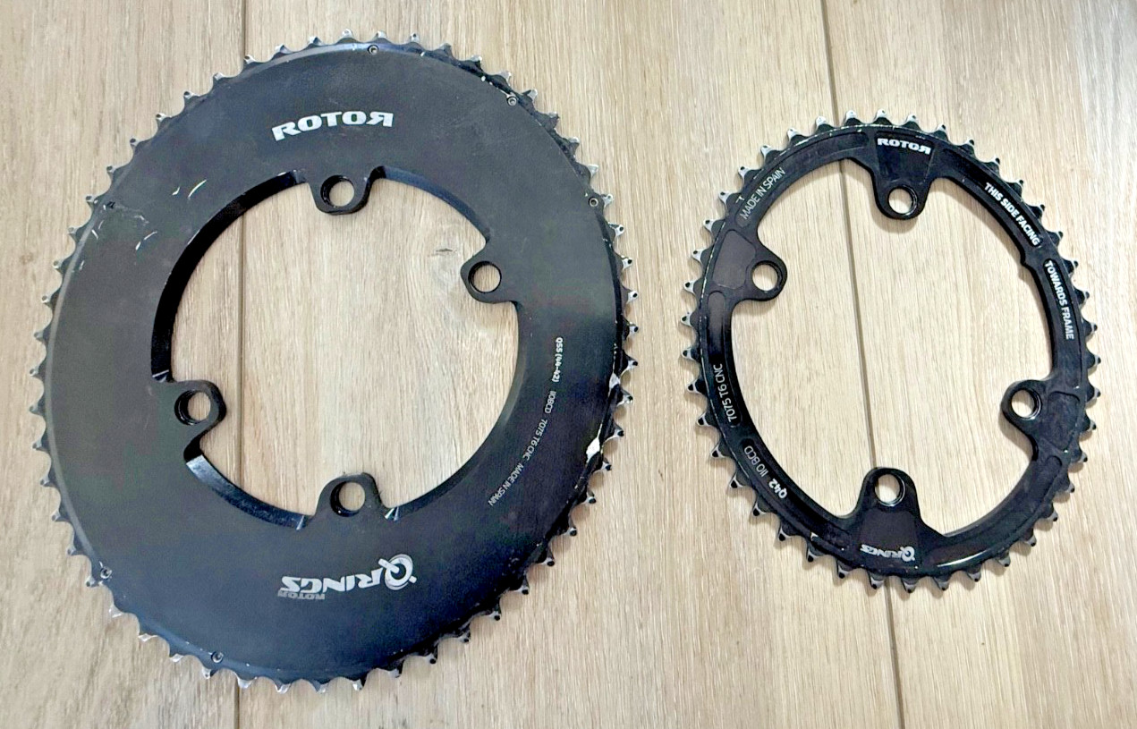 Rotor Bike 54/42 Tooth Q-Ring Oval Chainring Set – Shimano 11/12 Speed – 110×4