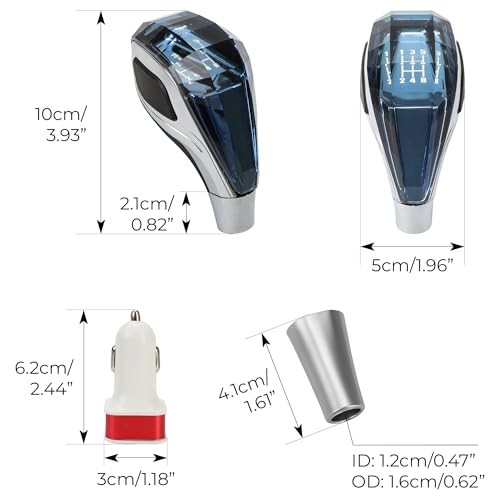 Touch Activated Illuminated LED Crystal Gear Shift Knob – Universal Manual &