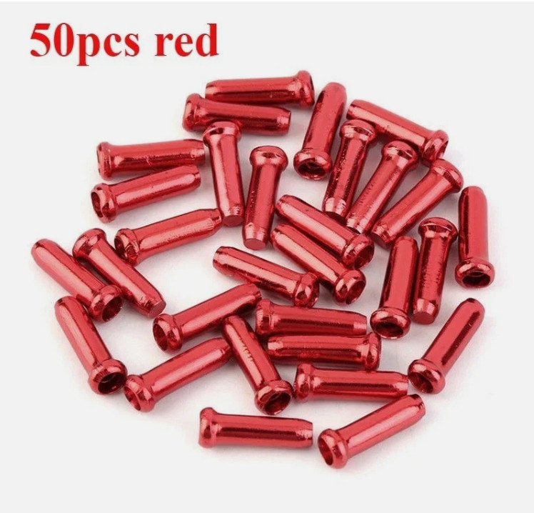 New 50 Pcs Aluminum Bike Bicycle Shifter Brake Cable Tips Caps Ends Crimps
