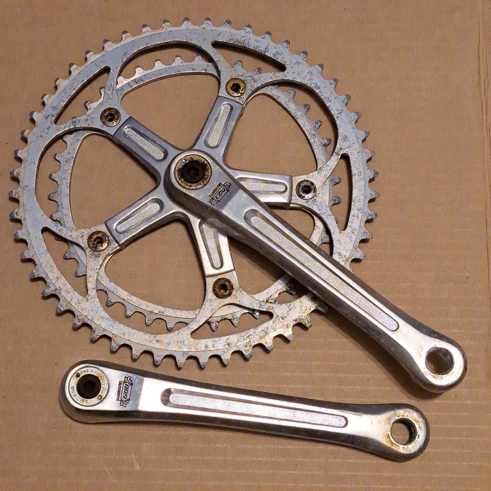 SHIMANO 600 ARABESQUE CRANKSET CRANK SET 170mm 42T 52T 52 42 ONE-KEY-RELEASE