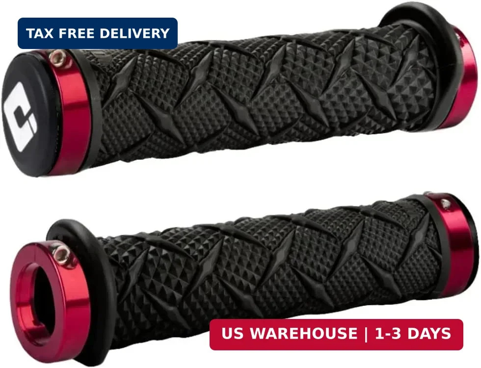 ODI X-Treme Lock-On ATV Hand Grips – Black/Red Clamps/One Size