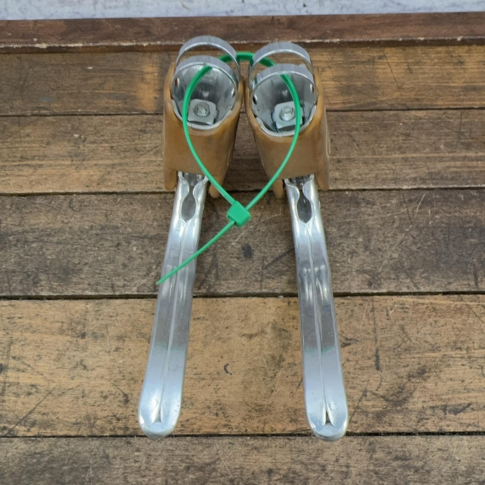 Vintage Weinmann Brake Levers Pair Drillium Gum Hoods Non-Aero Drop Bar Road