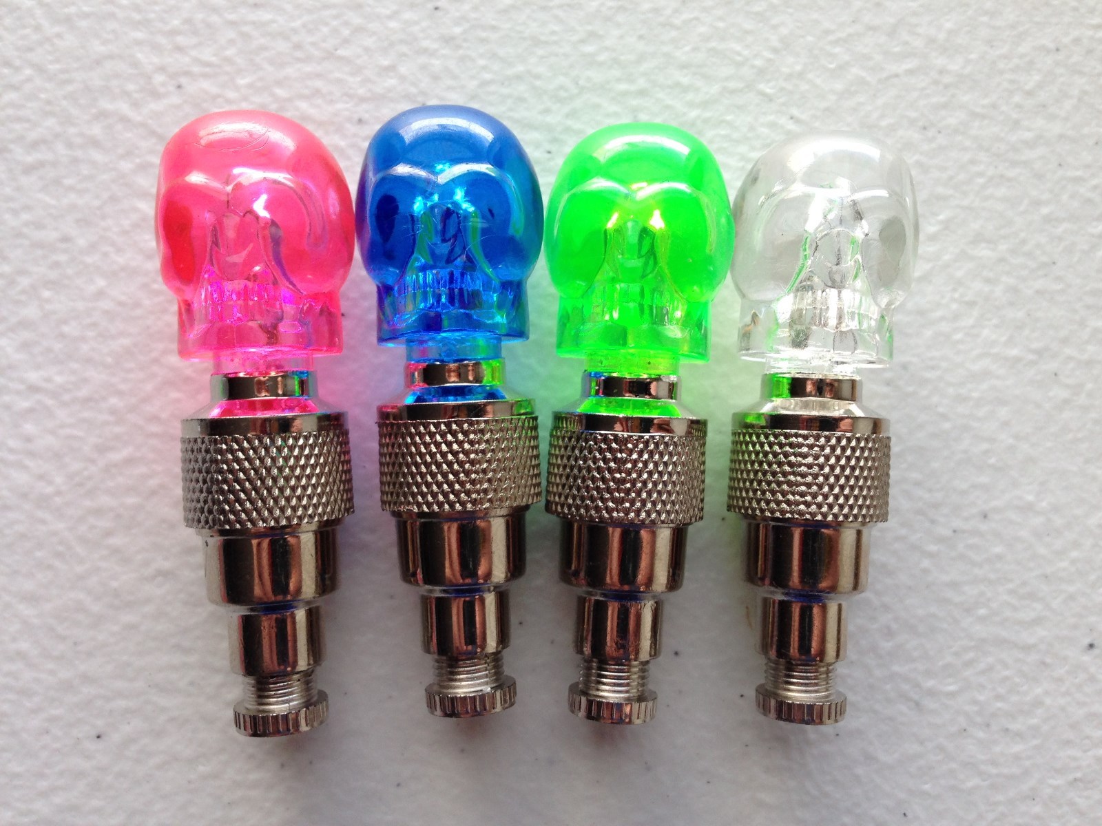 Bulk Lot SKULL LED VALVE BIKE LIGHTS NIGHT cycling bicycle flash tire safety