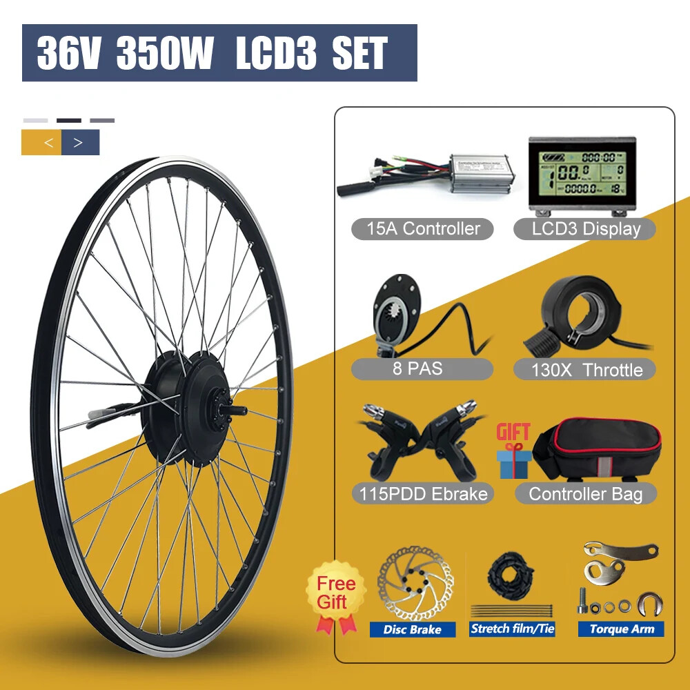 MTB E-Bike Conversion Kit 36V 48V 350W Rear Rotate/Cassette Hub Motor Wheel
