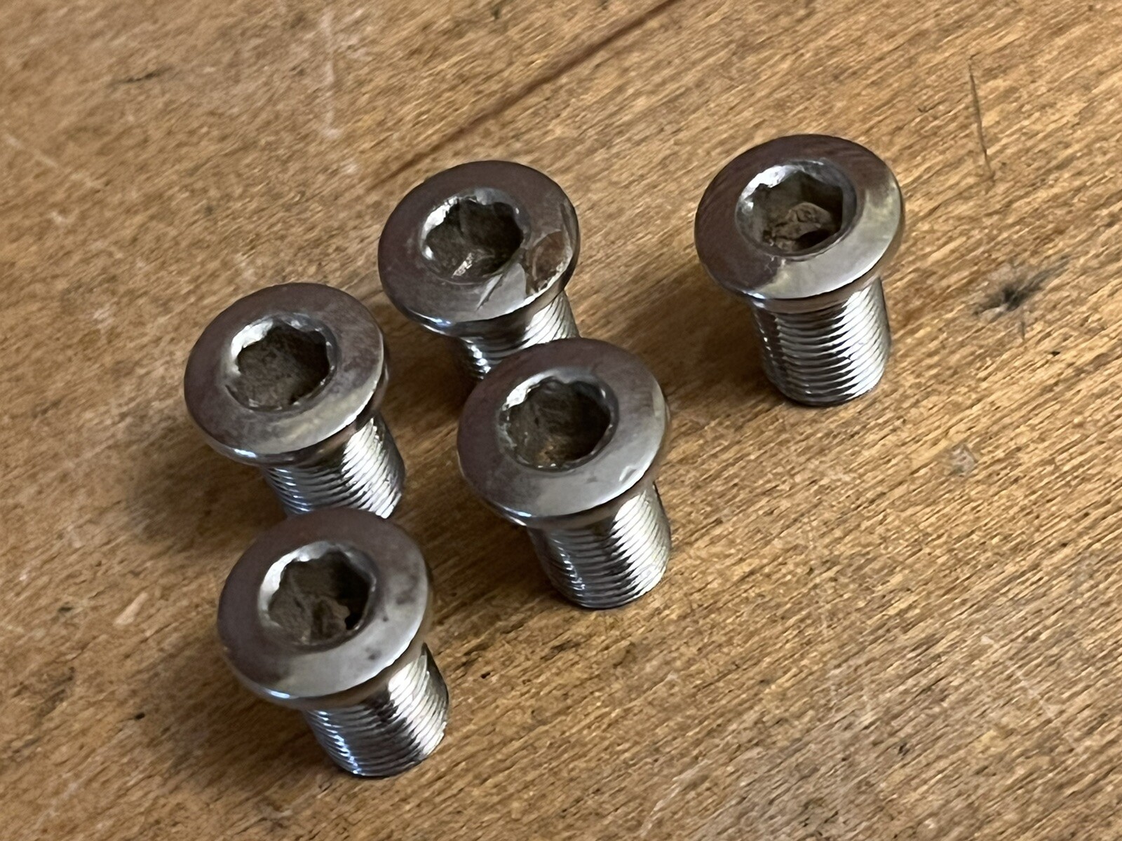 Vintage SR Chain Ring Bolts + Washers ~Longer Length For Triple Chain Ring~