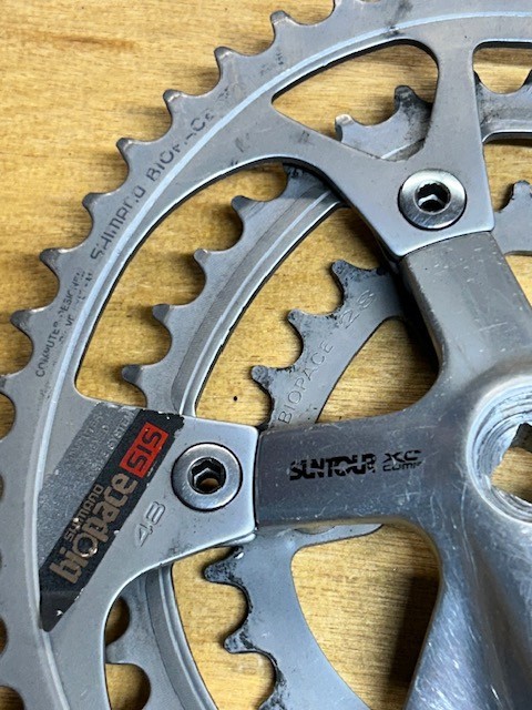 VIntage Suntour XC Comp Crankset 175 mm Biopace Triple 48-38-28