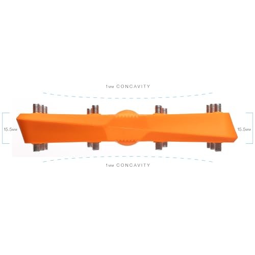 Stamp Flat MTB Pedals – Size-Specific, Lightweight, Large Orange Stamp 1 Gen 2