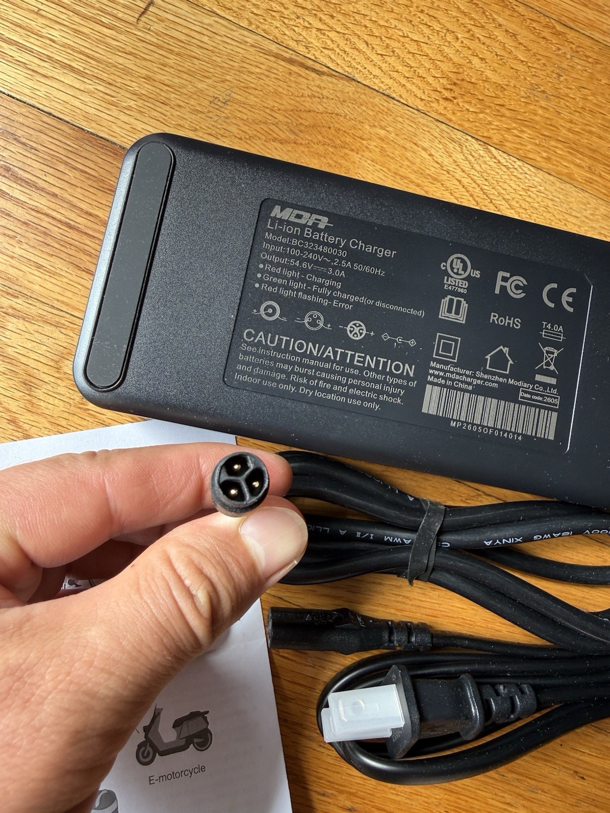 BANDIT X-TRAIL PRO E-BIKE CHARGER 48 V – 54.6V 3A UL 62368
