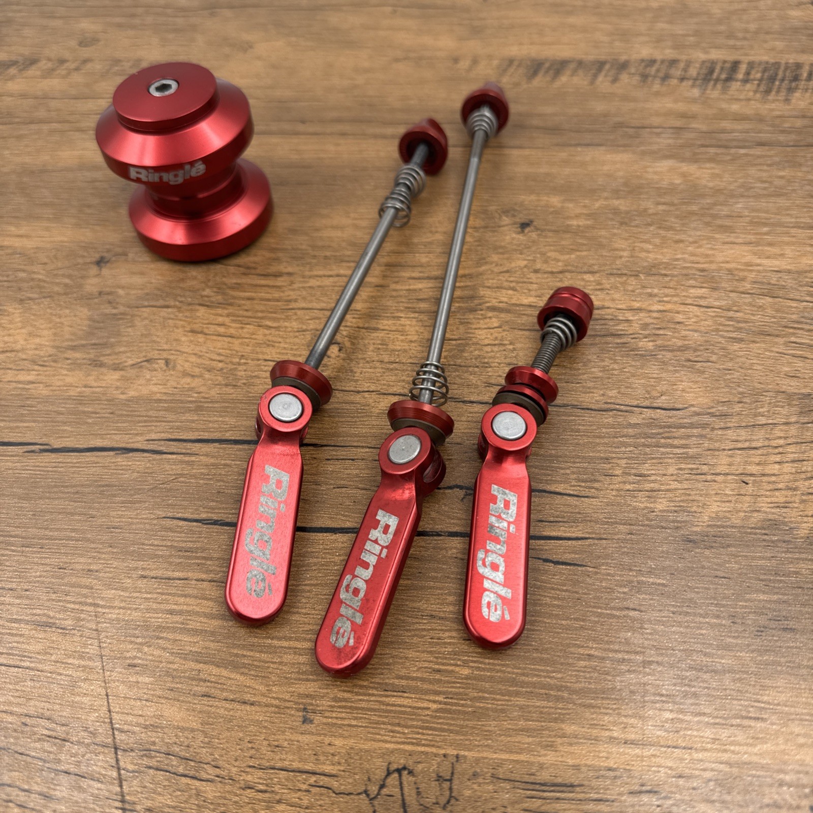 Ringle Slamma Jamma Headset / Twister Mountain Bike Skewer Set Red Vintage MTB