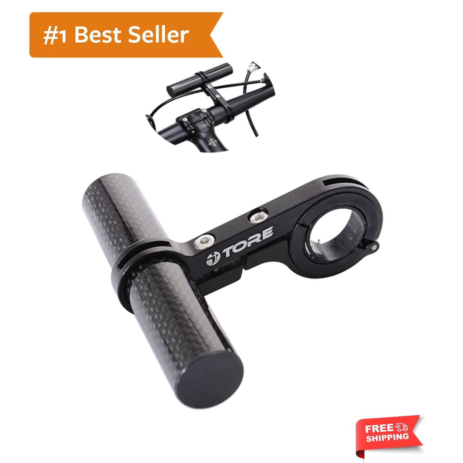 Durable Carbon Fiber Bike Handlebar Extender with Aluminum Clamp – 10cm Length