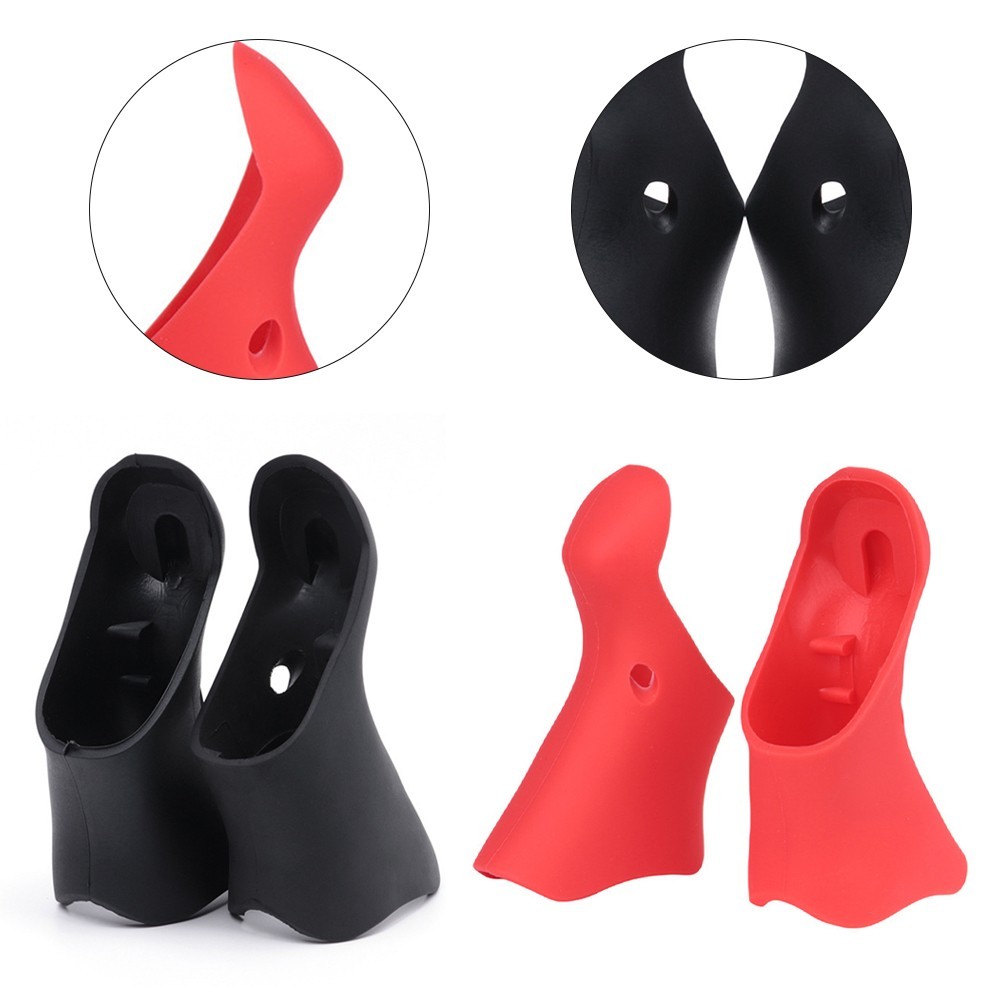 Enhanced Grip and Protection Silicone Bicycle Handlebar Cover Black/Red