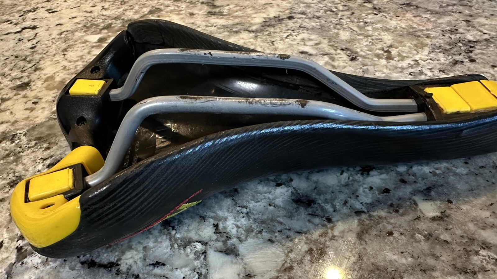1999 Selle Italia Turbomatic 3 Black Leather Manganese Rail Saddle,Used Vintage