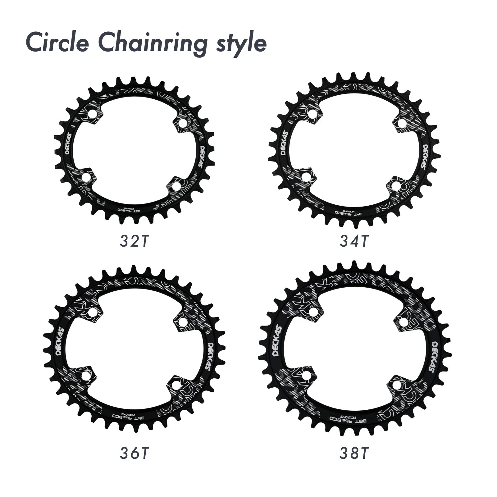 Deckas Bike Chainring Oval 32T-38T 96BCD Asymmetrical for M7000 M8000 M9000