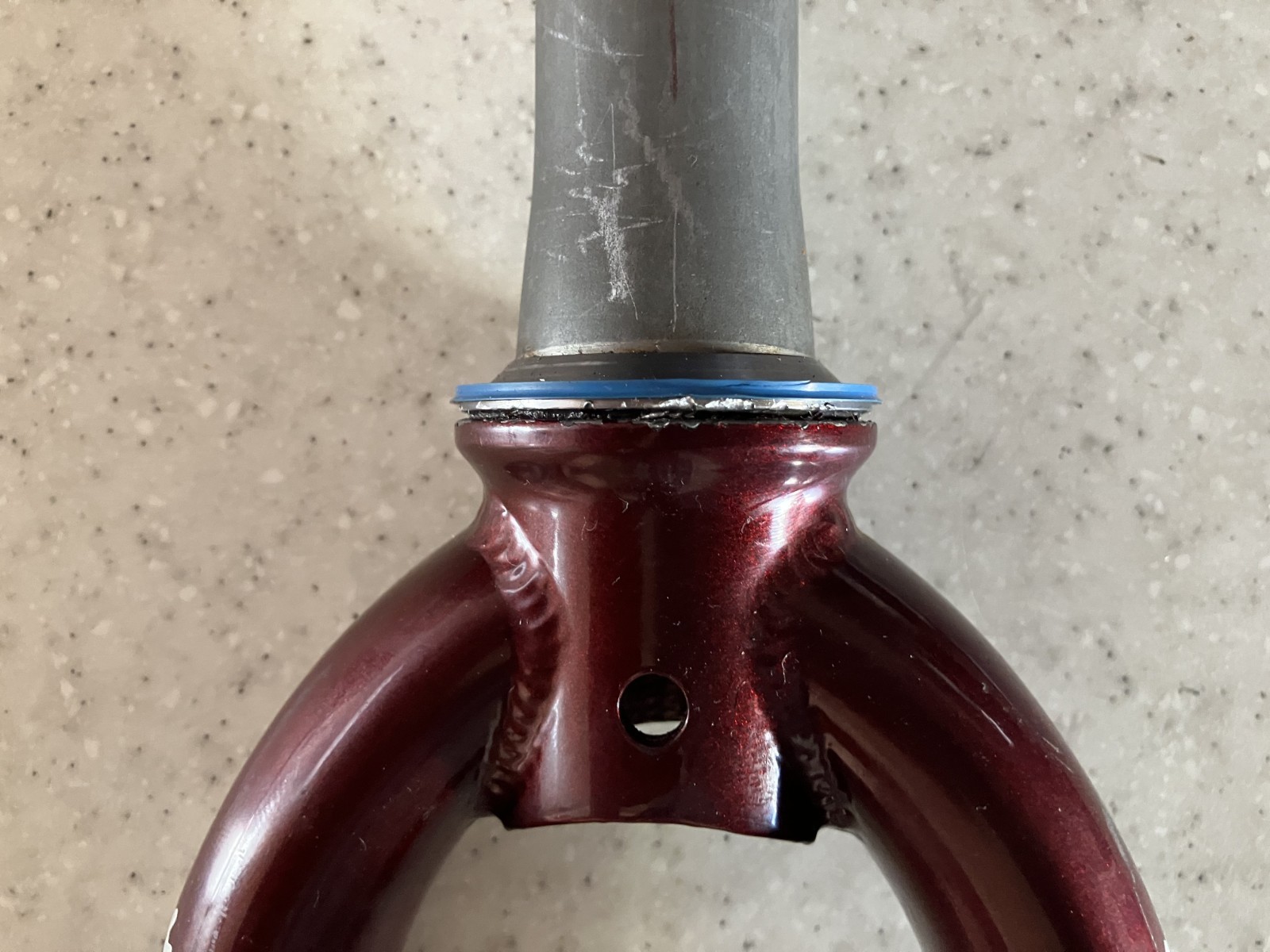 Salsa Vaya Fork – Steel – Dark red – 700c, tapered 1 1/8 to 1 1/4