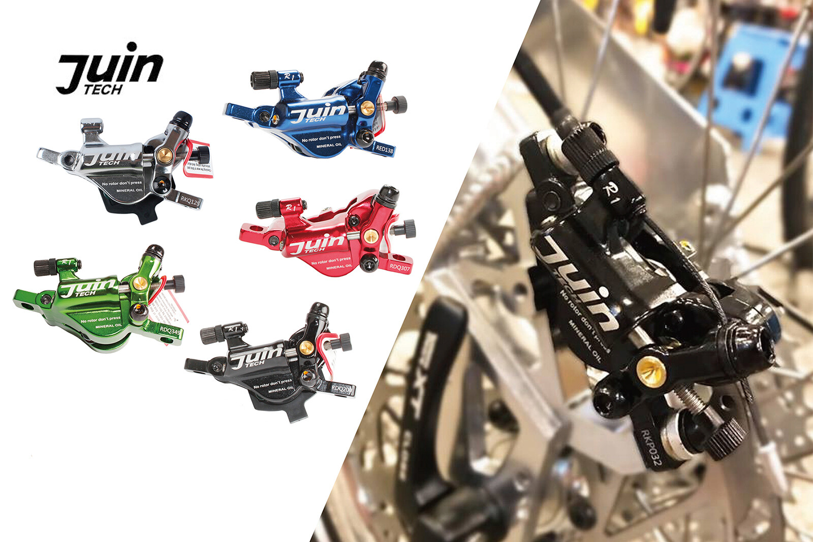 Juin Tech R1 Road Cyclocross Gravel Riding Bike Hydraulic Disc Brake Set Red