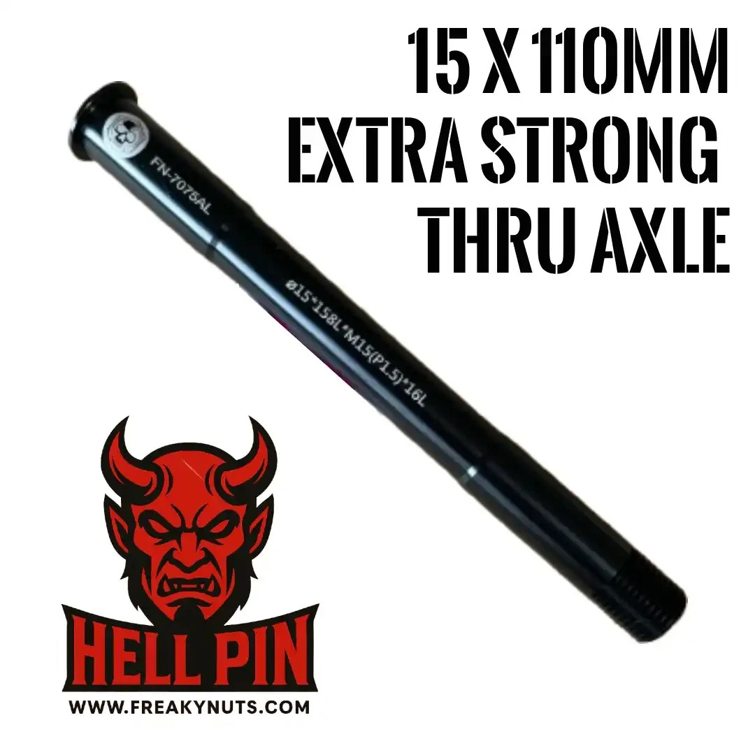 15mm MTB Thru Axle 158mm | Bright Pin Extra Strong Axle | Freakynuts