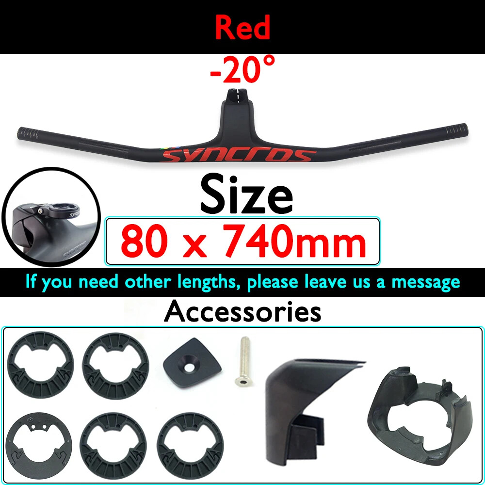 Integrated Handlebar with Stem Full Carbon Fiber MTB Accessorie -20 Degree 740mm