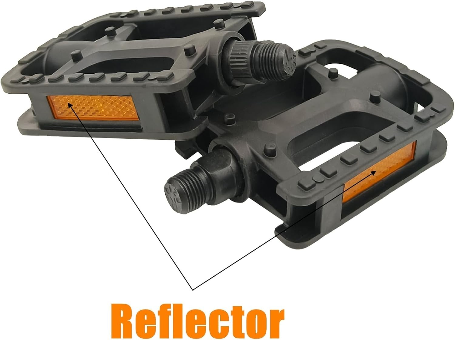 Bike Pedals, 9/16″ Non-Slip Bike Pedals with Reflectors, Bicycle Pedals for R…