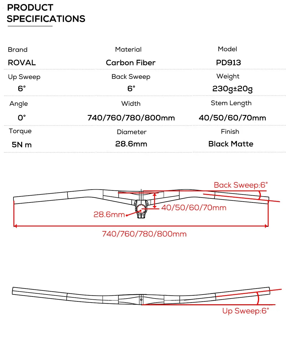 UD Matte Carbon Integrated MTB Bicycle Handlebars Cockpit 0 Degree with Stems