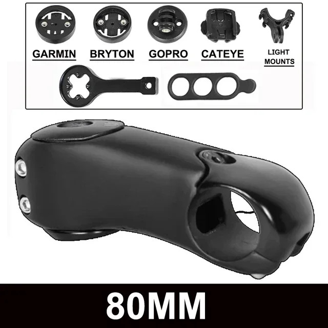 Bicycle Stem 3 Degrees Aero Stem Carbon MTB/Road Bike Stem with Computer Mounts