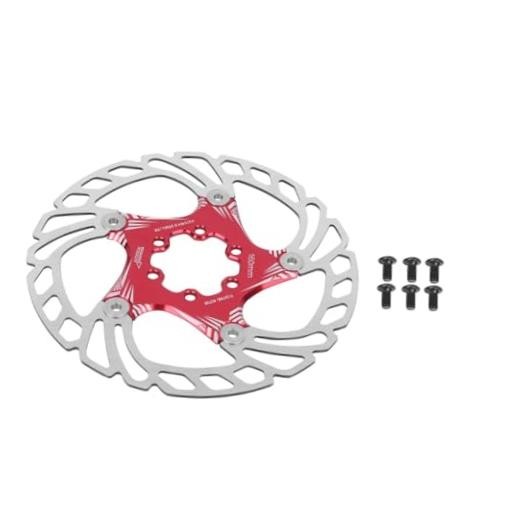 160mm Floating Bike Disc Brake Rotors – Stainless Steel & Aluminum Alloy Red