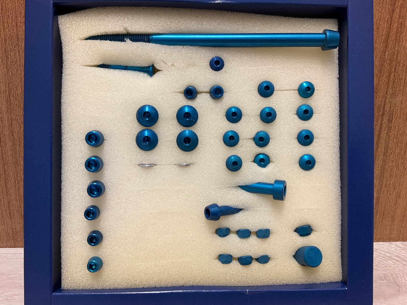 NOS TEC light AL blue screws nuts/bolt kit/set Shimano XTR old school vintage MTB