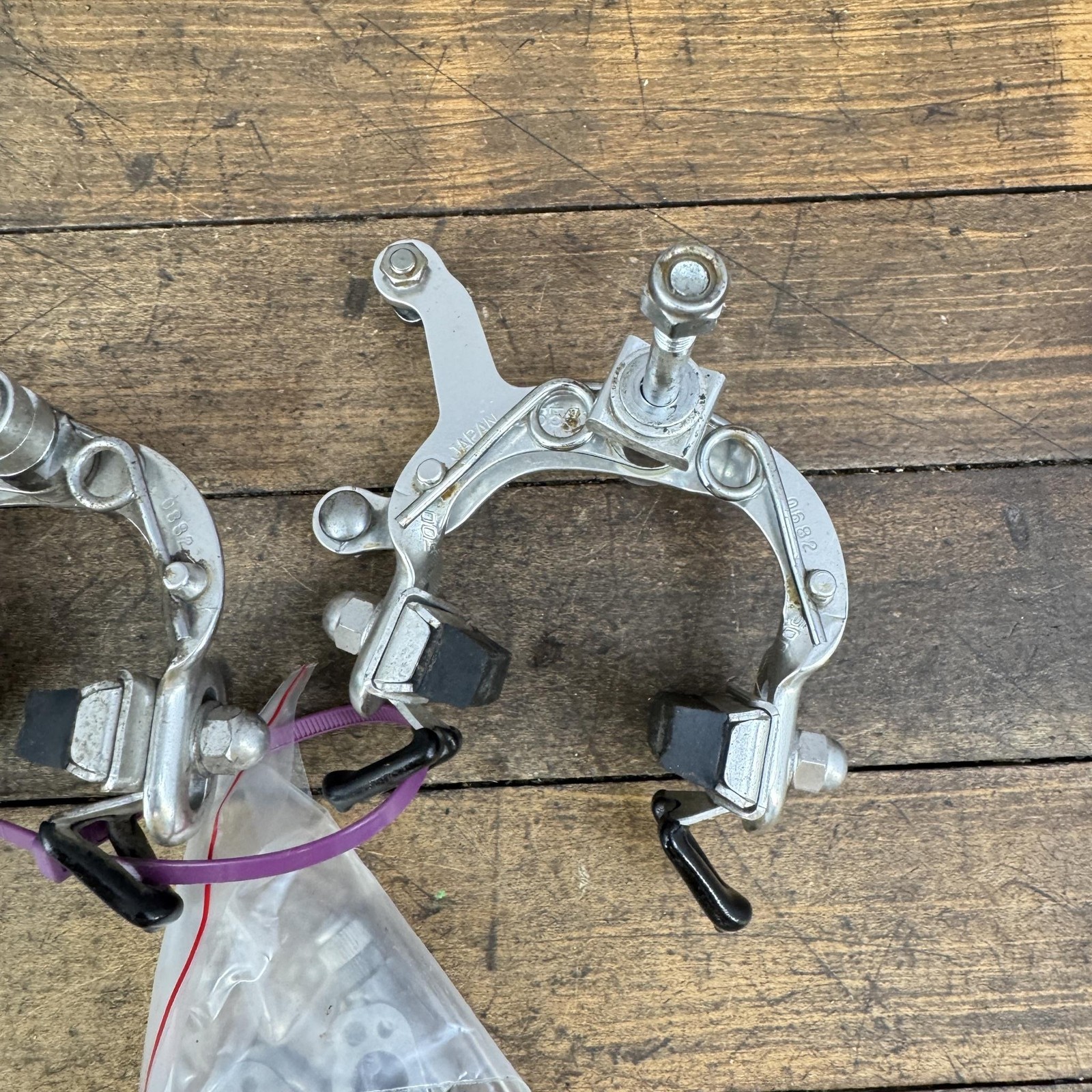 Vintage Dia Compe G Caliper Brakes Set Side Pull Silver Japan 80s 82 Front Rear