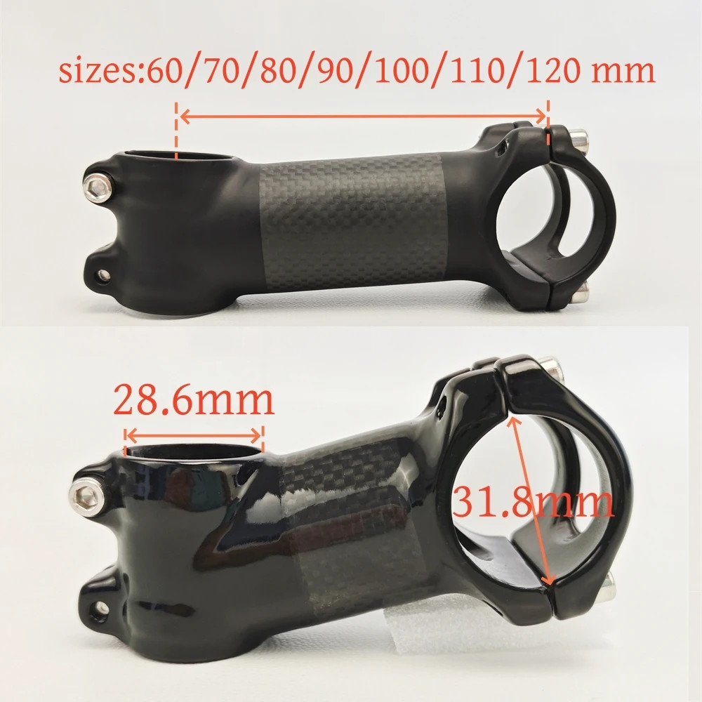 MTB Road Mountain Bicycle Carbon Alloy Stem 31.8*60-120mm 6/17 Degrees Bike Stem