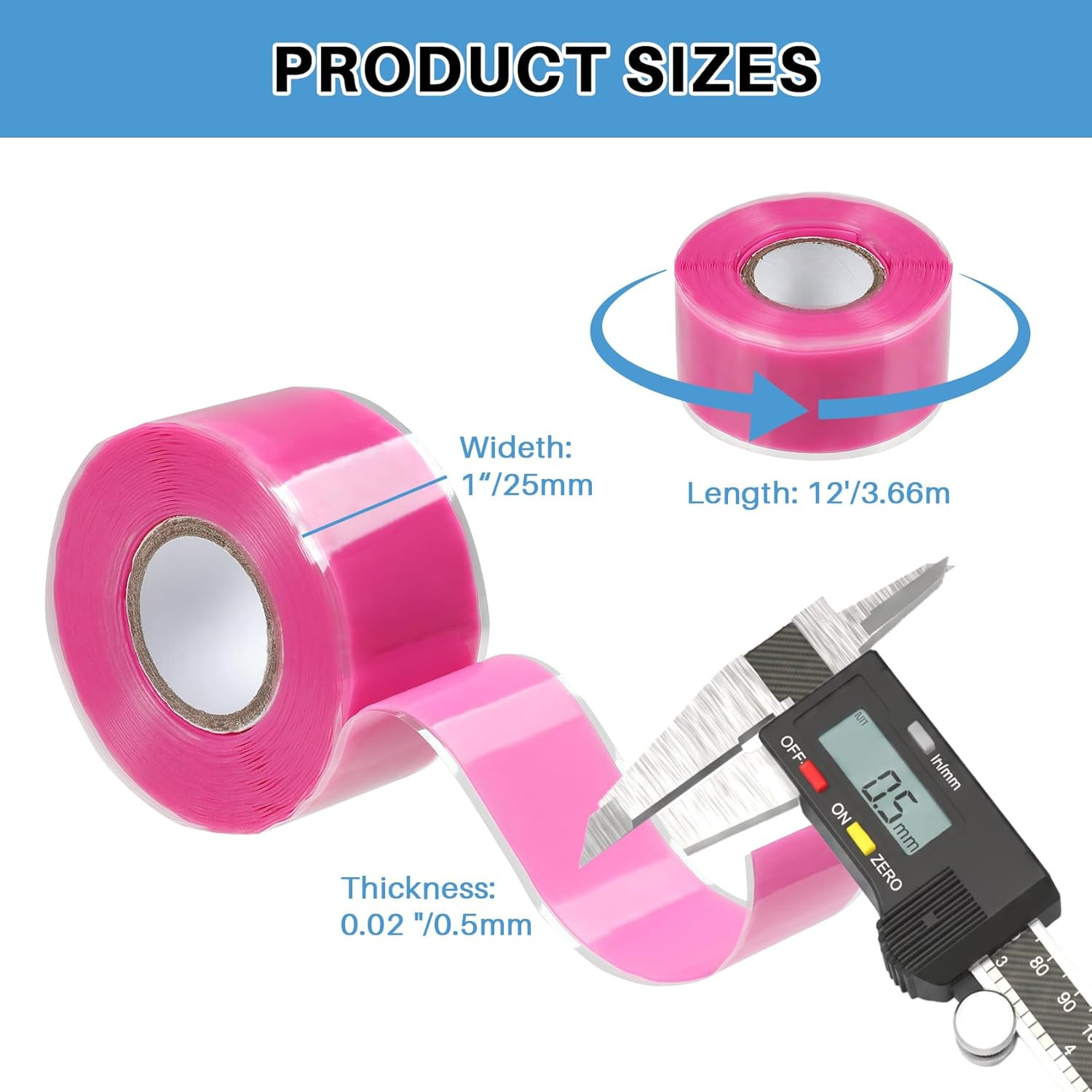 Silicone Grip Tape Rubber Pole Wrap Grip Tape with Residue-Free and Strong Grip