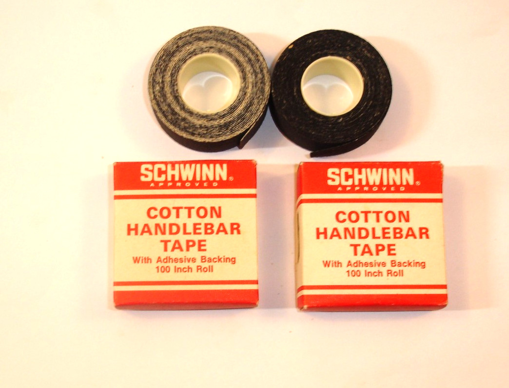 Vintage Schwinn Cotton Handlebar Tape Black Cloth 100 Inch NOS Made in France