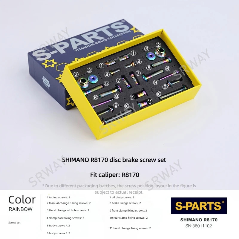 S-PARTS titanium alloy disc brake screws kit For R8170/7170 R9270 Road bicycle