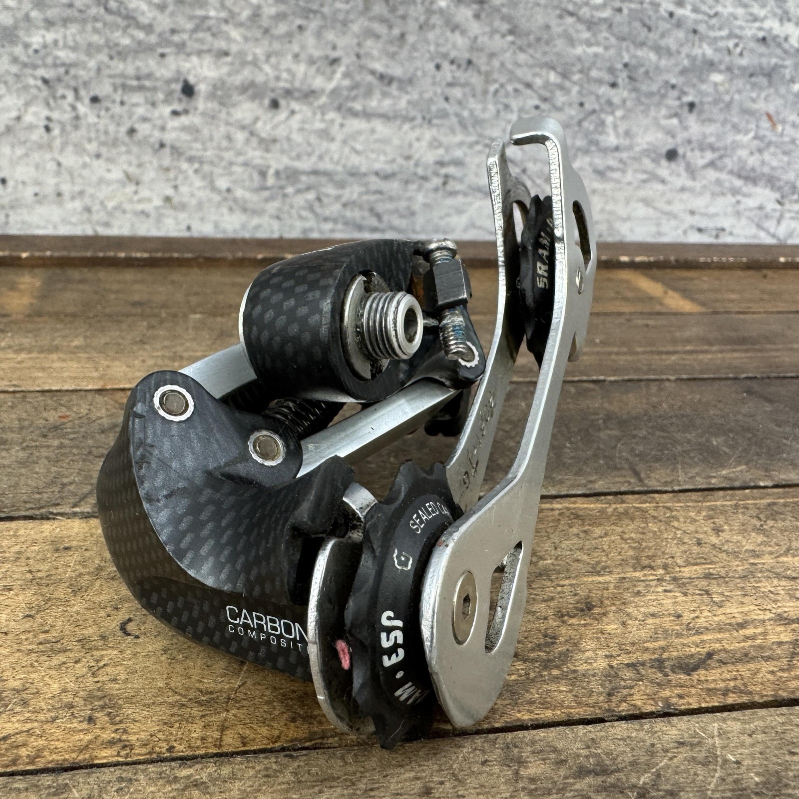 Vintage SRAM ESP 9.0 Rear Derailleur Long Cage Carbon Black 225g 90s MTB