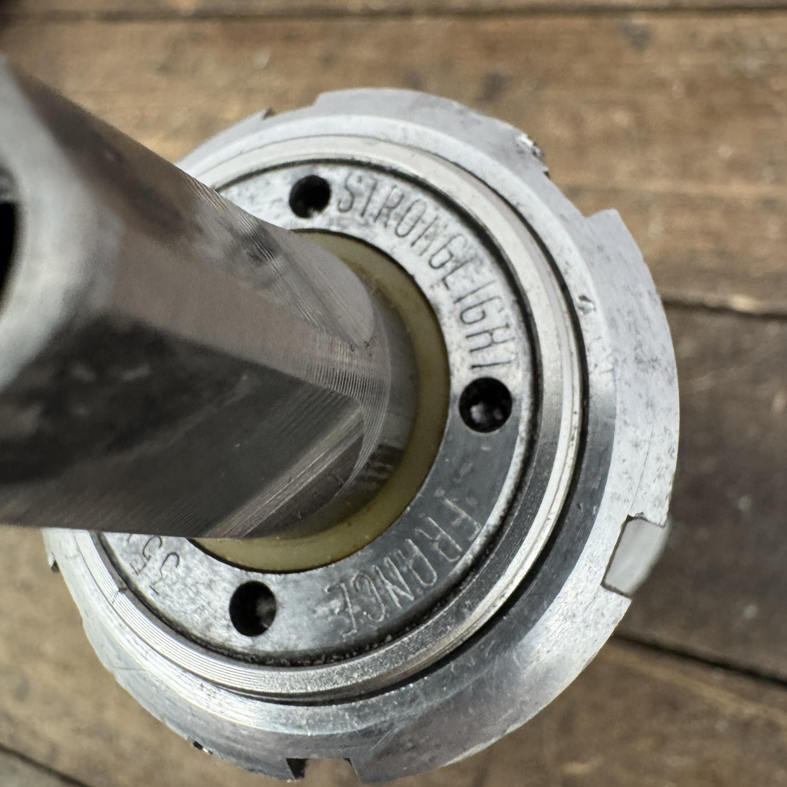 Vintage Stronglight Bottom Bracket 35×1.00 French Titanium 124mm Square FIXE
