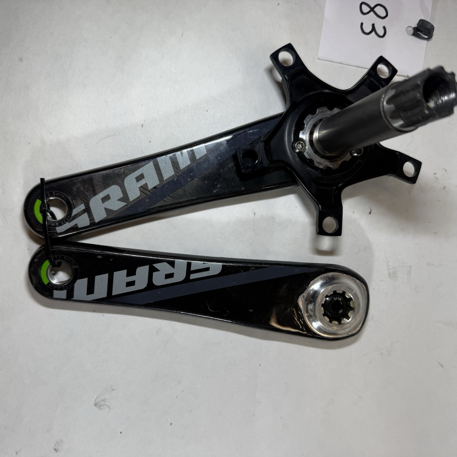 SRAM Force GXP Carbon Crank Arms 172.5mm Road Single Speed Black/Gray