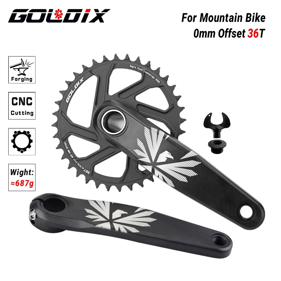 MTB Crankset 170/175mm 30T-38T Direct Mount 0mm Offset Bike Crank Alloy