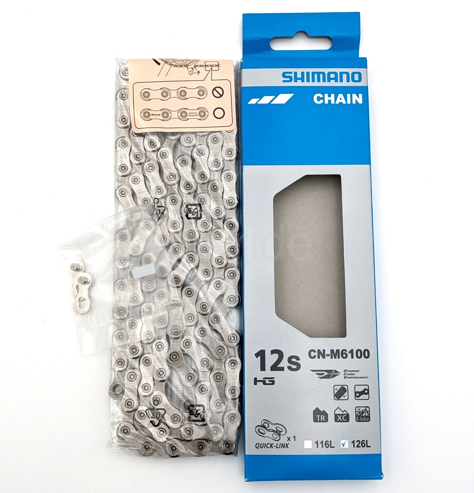 Shimano DEORE CN-M6100 MTB Bike Chain, HG 12-Speed W/Quick link 126 Link