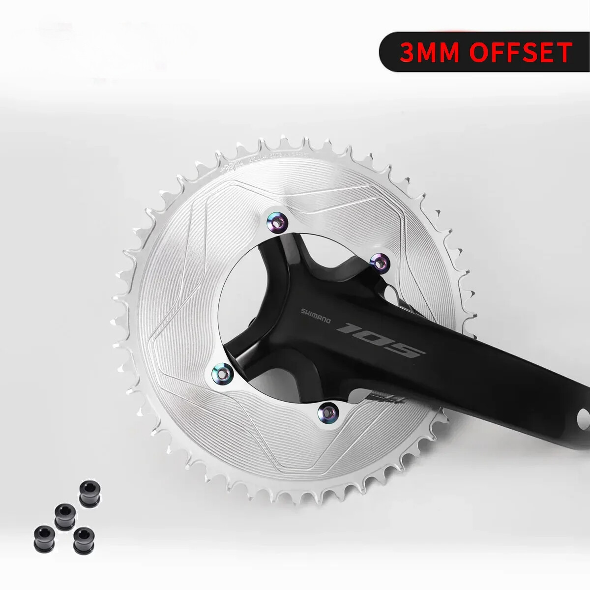 Aero Ultralight 110BCD Bike Chainring 3mm Offset 40-50T Closed Single ChainWheel