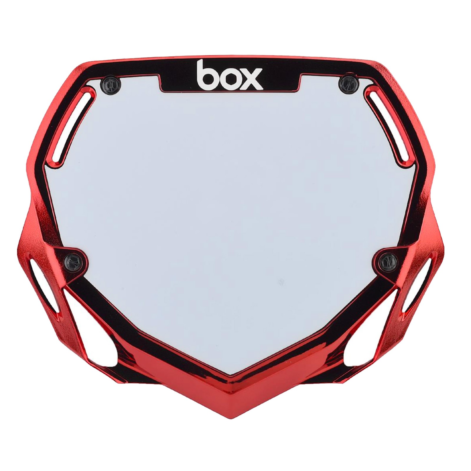BOX Box Two Number Plate, Large – Red Chrome