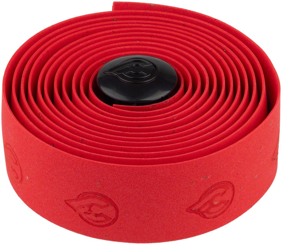 Cinelli Cork Ribbon Handlebar Tape Bundle with Plugs Red Cork Bike Bar Tape for
