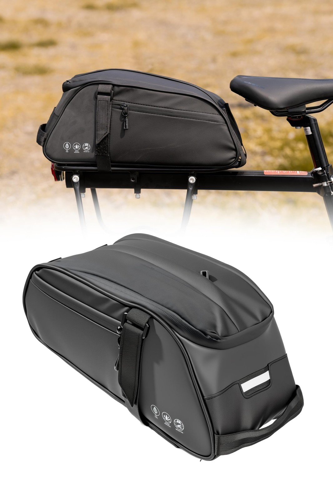 Bike Rack Bag, Reflective Waterproof Bike Bags for Bicycles Rear Rack, 8L Bik…