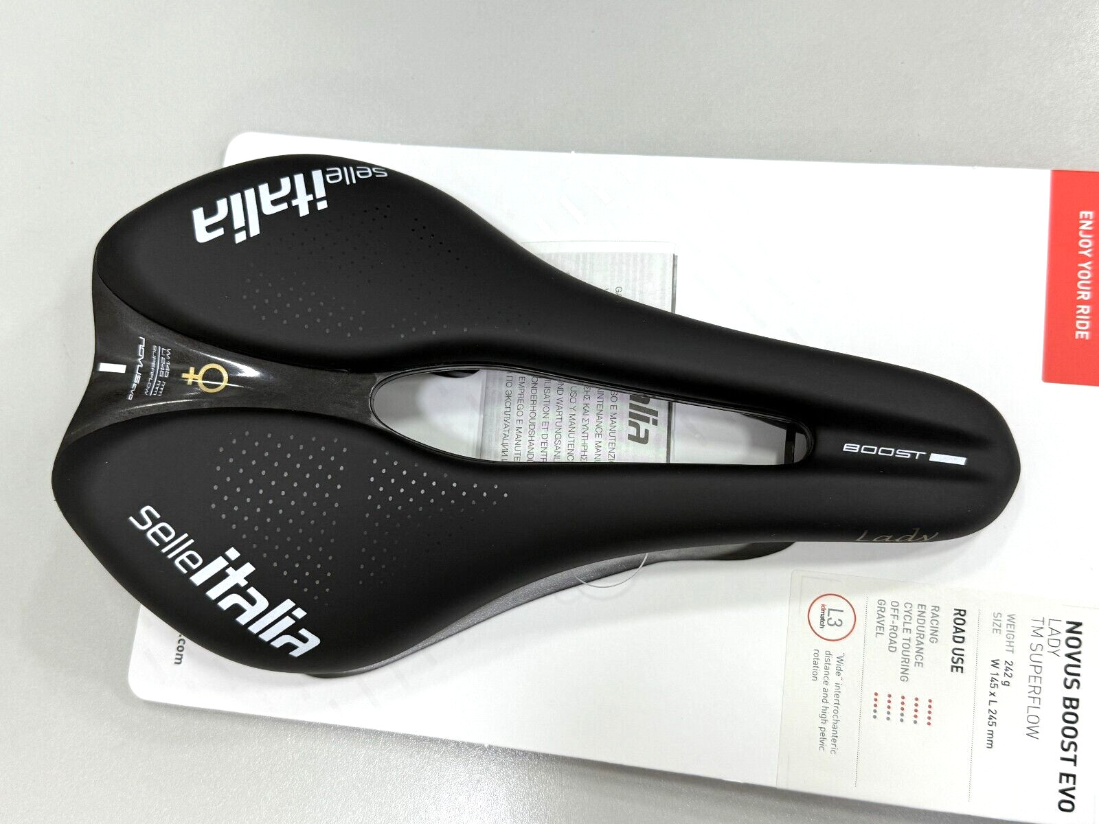 Selle Italia Novus Boost Evo Lady TM Superflow Manganese Saddle L3 (145 x 245mm)