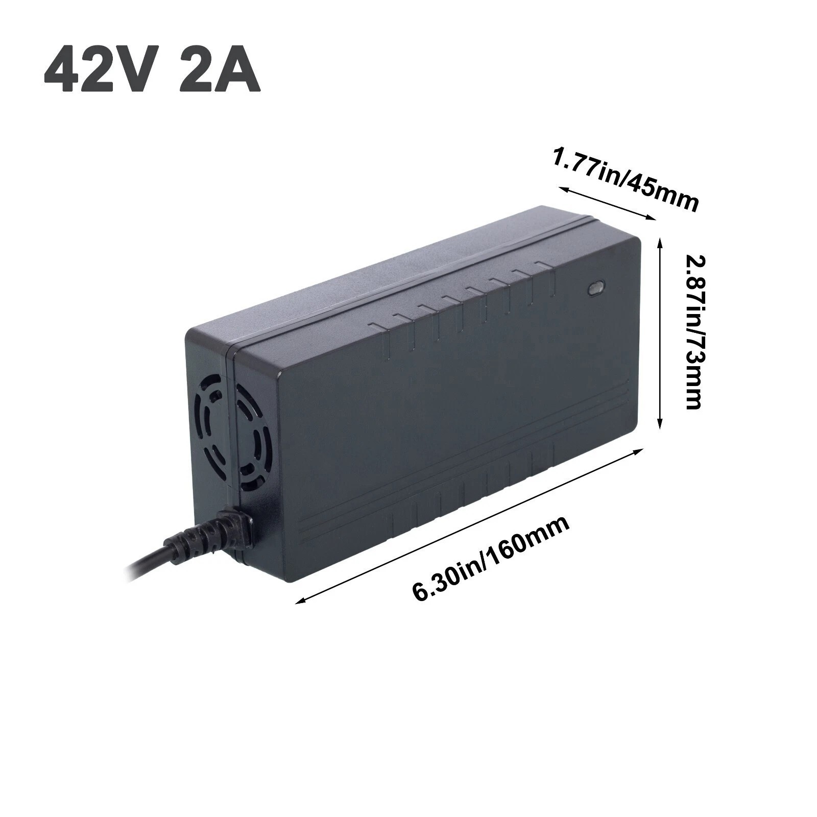42V 2A Smart Charger DC 5.5×2.1mm Plug for 36V Bicycle Lithium Li-ion Battery