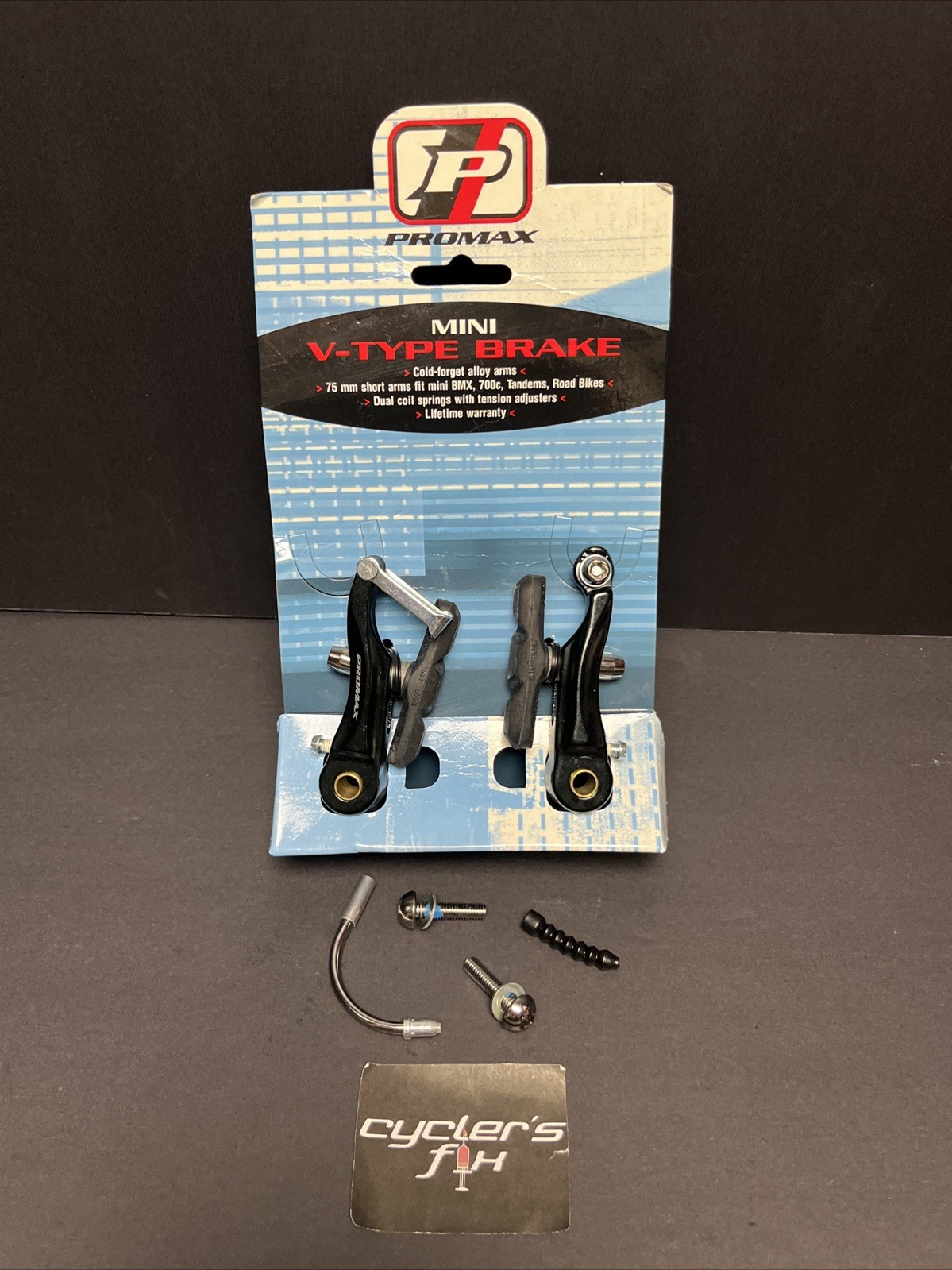 New Promax 75mm Mini V-Brake Alloy Black For Mini Racing Bmx Tandem Road Bikes