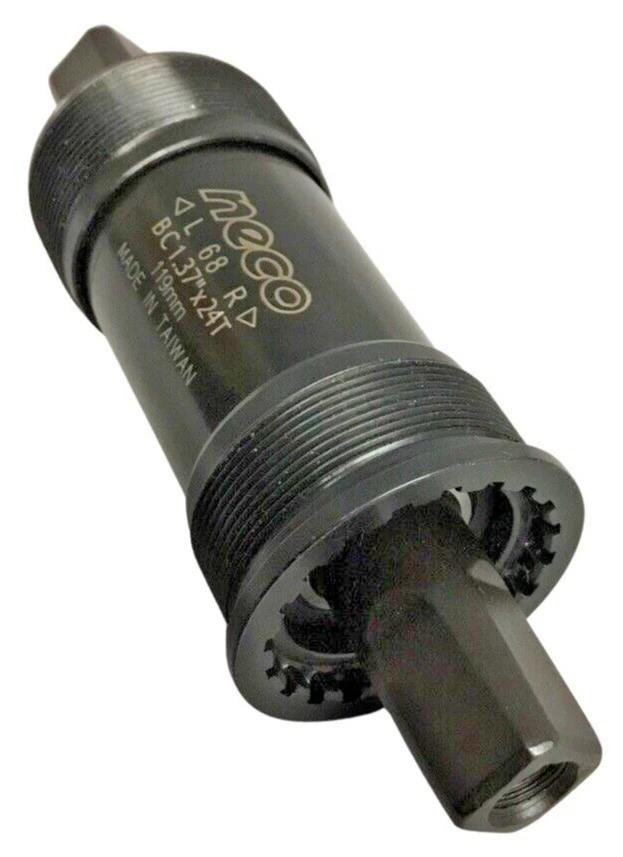 NECO Square Taper Sealed Cartridge Bottom Bracket Black 68×119mm BSA