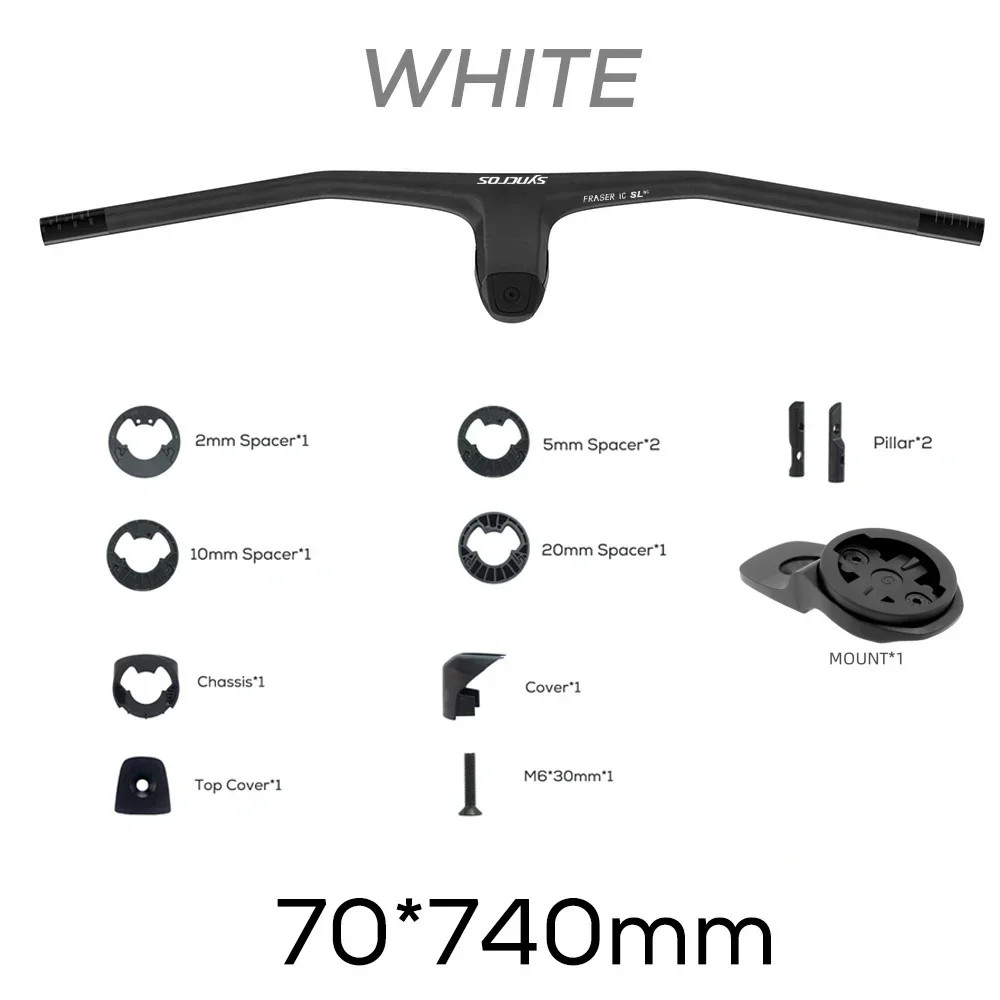 740MM -20 Degrees Full Carbon Fiber Integrated Cockpit MTB Handlebar with Stem