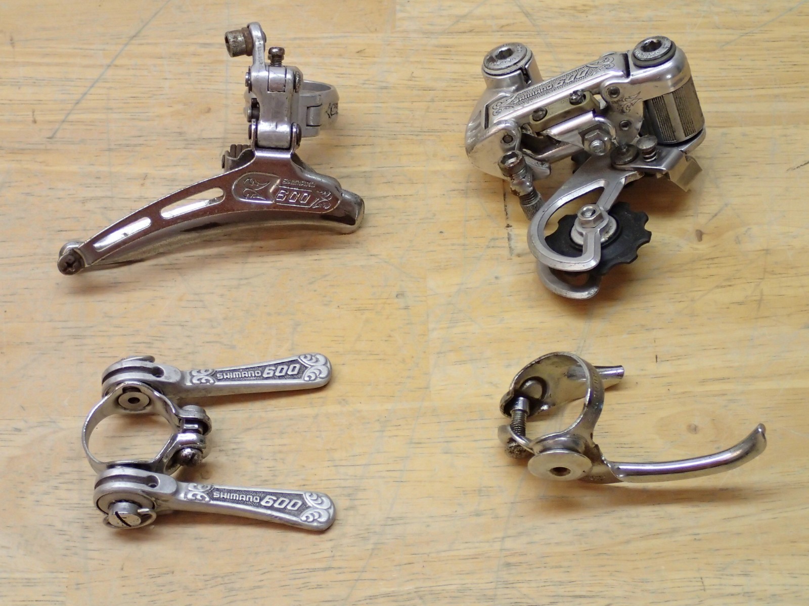 Shimano 600 Arabesque Vintage Clamp On Mixed Part Lot Estate Item Project