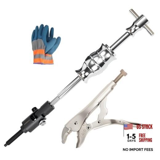Locking Pliers Slide Hammer Puller Set, 9.8 in Locking Pliers 2 lb Slide