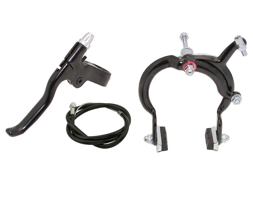 ALTA Bicycle 1080 BMX Alloy FRONT Brake Complete Set BLACK Side-Pull Caliper