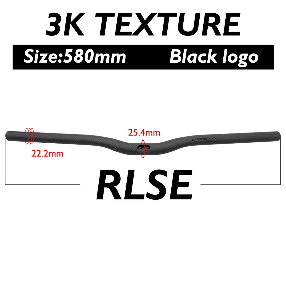Carbon Fiber Mountain Bike Handlebars 25.4mm Clamp Diameter Flat Riser Bar